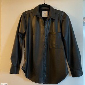 Abercrombie Vegan Leather Button Up
